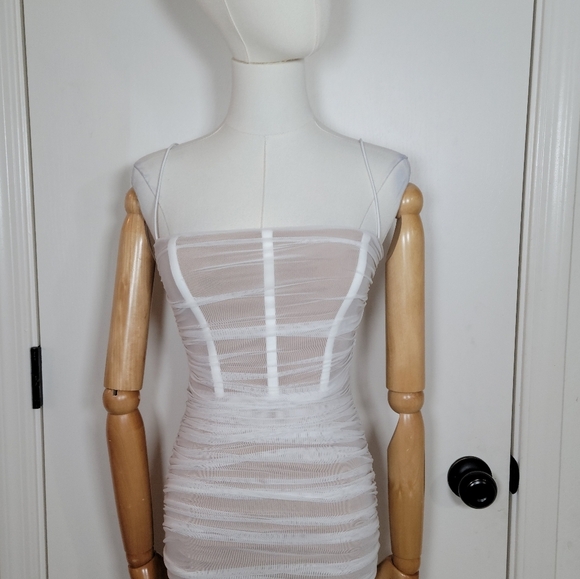 Nookie x REVOLVE Mecca Midi Dress Size XSStunning Bridal White + Nude Mesh - Picture 3 of 14